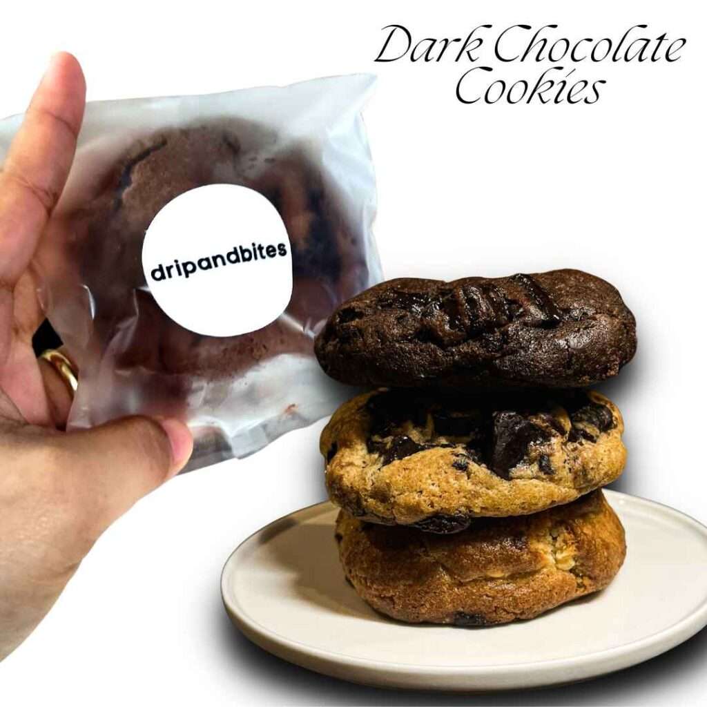 dark chocolate cookie from drip and bites